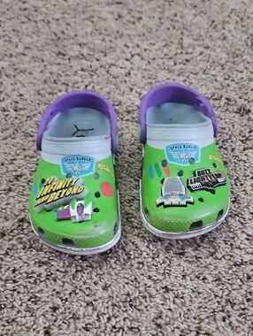 CROCS Kids Green and Purple Buzz Lightyear Clogs